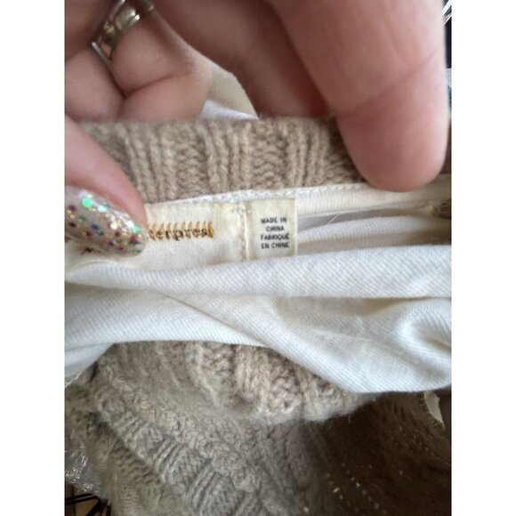 Anthropologie Pilcro and the Letterpress Wool Cable Knit Boho Pullover Sweater M - Picture 7 of 9